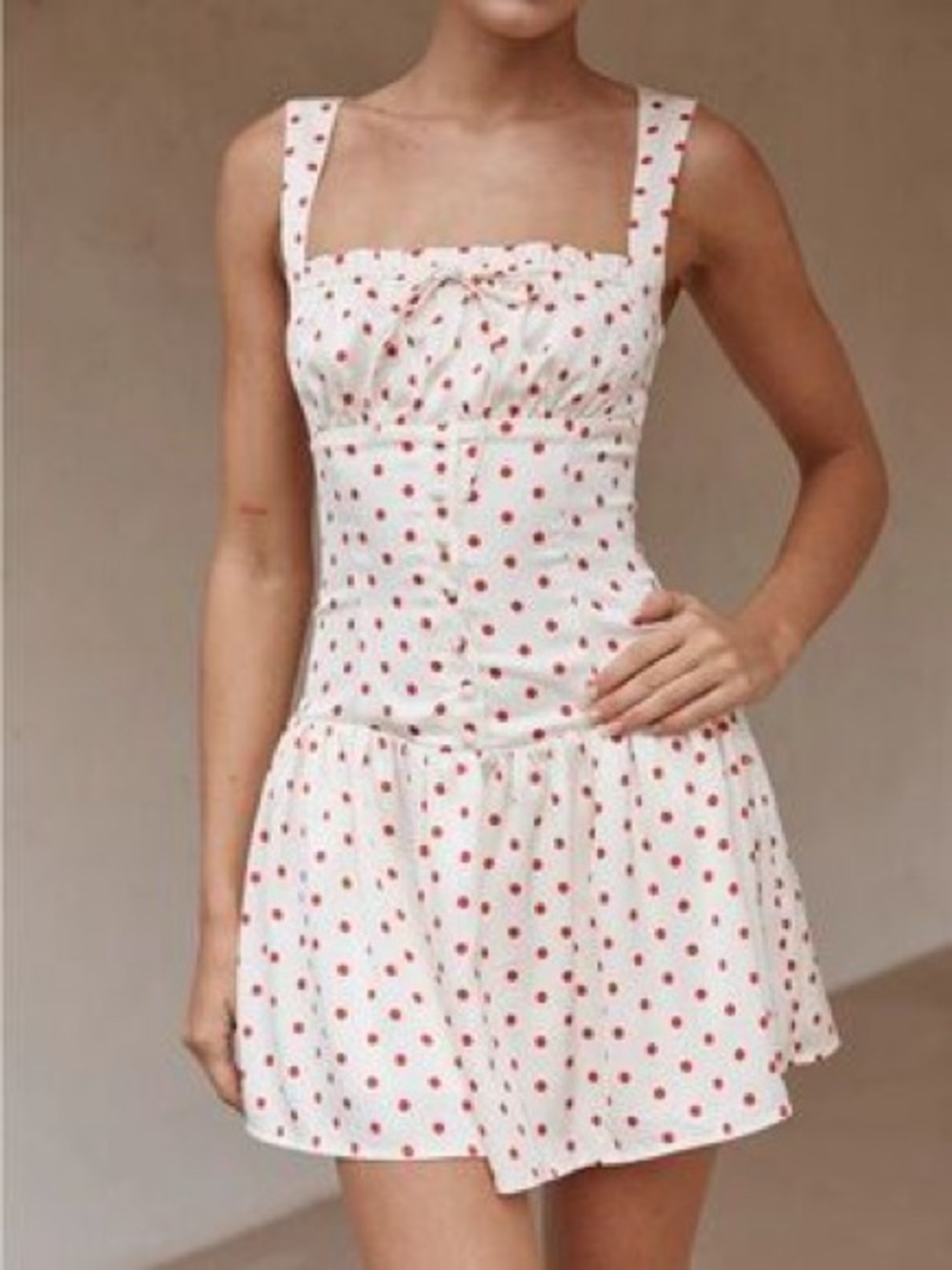 NEW RUNAWAY THE LABEL women's santori mini dress in red polka